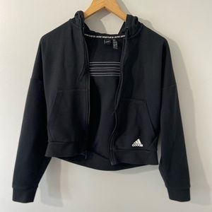 Women’s Adidas 3 Stripe Hoodie (Size: XS) (Color: Black/White)